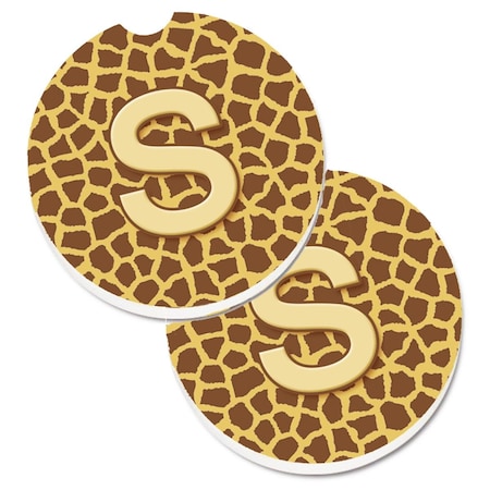 Carolines Treasures Monogram Initial S Giraffe Cup Holder Car Coaster, PK2 CJ1025-SCARC